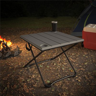 Cosco 24 Square Folding Camping Table, Gray Resin and Steel Frame