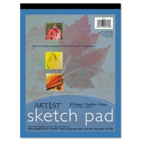 Pacon Art1st Sketch Pad, Unruled, 50 White 9in x 12in Sheets