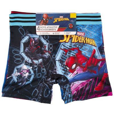 Marvel Spider-Man Boys' 4pk Athletic Boxer Briefs Underwear Spandex