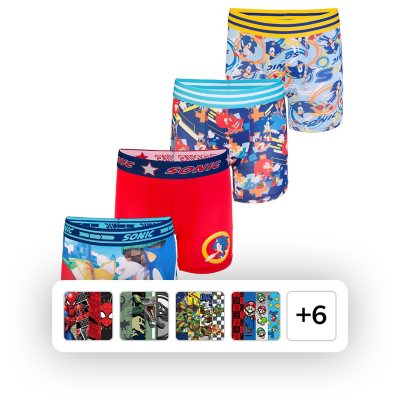 Character Boys 4-Pack Boxer Brief, Sonic - Online Only, 10:- Sonic - Online Only, XL