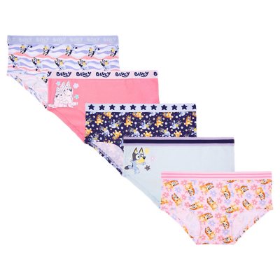 Character Girls 5-Pack Brief - Bluey - Flowers Pack, XL:- Bluey - Flowers Pack, 10