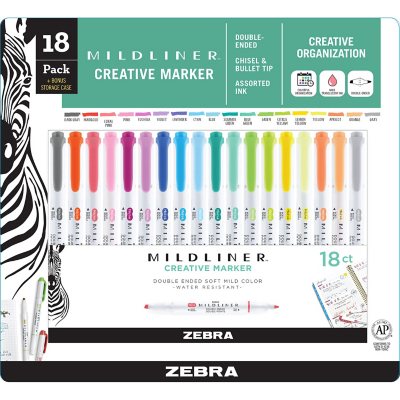 Zebra Pen Mildliner Highlighters, Double Ended Highlighter, Broad And Fine  Tips, Pastel and Neutral Colors Midliner Pens, 30 Pack