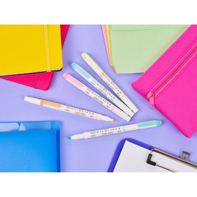 Double Tip Highlighter Pens Macaron Color Markers Midliner Pastel  Highlighters Stationery Set Of 6 Visible Dual-Ended Highlighters-study  Markering