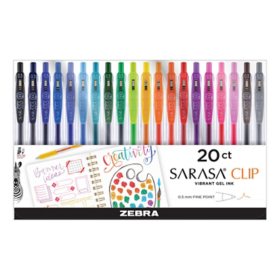 Sarasa Clip Gel Retractable .5mm Assorted 20 Pack