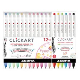 ClickArt Retractable Marker Pen 0.6mm Assorted 18pk