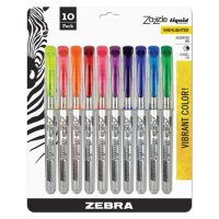 Zebra - Zazzle Liquid Ink Highlighter, Chisel Tip, Asst Colors -  10/Set