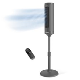 Lasko 54” Adjustable 4-Speed Pedestal Tower Fan with Remote