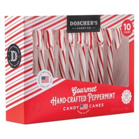 Doscher's Gourmet Hand-Crafted Peppermint Candy Canes, Full Size, 10 ct.