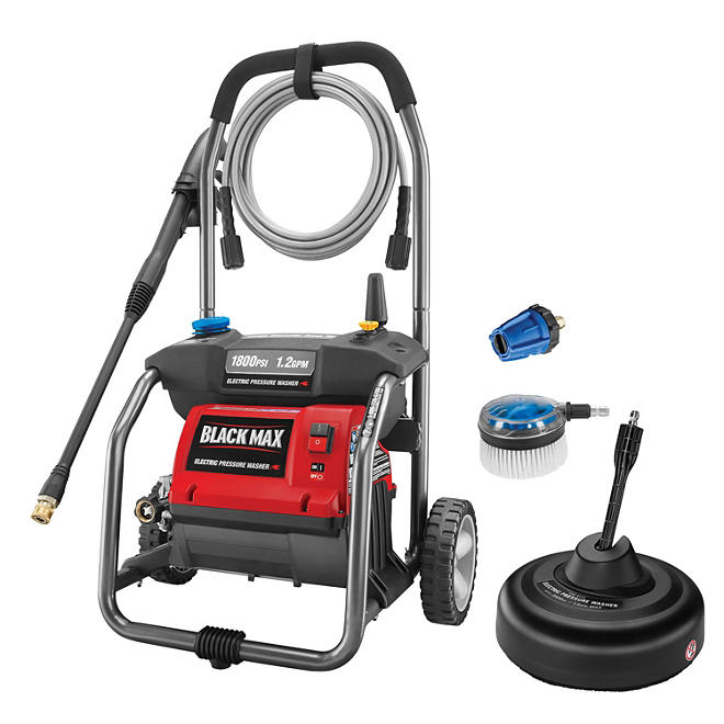 Black Max 1,800 PSI Electric Pressure Washer with Cleaning Kit
