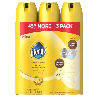 Pledge SC Johnson Furniture Polish Wipes, Lemon, 7X10 , 24/Pk,  12Pk/Ct,White SJN319250CT