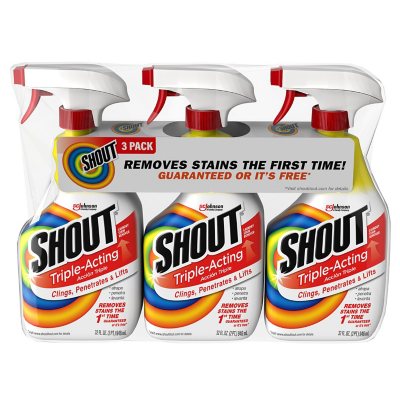 Shout Triple-Acting Laundry Stain Remover (128 fl. oz. refill + 22 fl. oz.  trigger) - Sam's Club