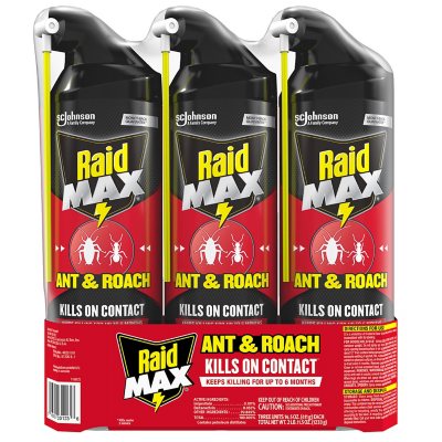 Raid Max Ant and Roach Killer ( oz., 3 pk.) - Sam's Club