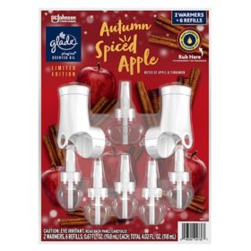 Glade PlugIns Scented Oil, 2 Warmers + 6 Refills, Autumn Spiced Apple