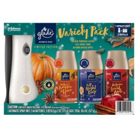 Glade Automatic Spray Air Freshener, 1 Holder + 3 Refills (Mixed Fall Scents)
