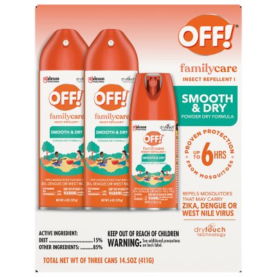 OFF Family Care Mosquito Repellent Smooth and Dry 2 x 6oz and 2.5oz