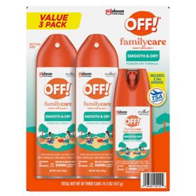 OFF Family Care Mosquito Repellent Smooth and Dry 2 x 6oz and 2.5oz