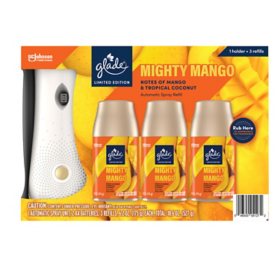 Glade Automatic Spray Air Freshener, Mighty Mango (1 Holder + 3 Refills)