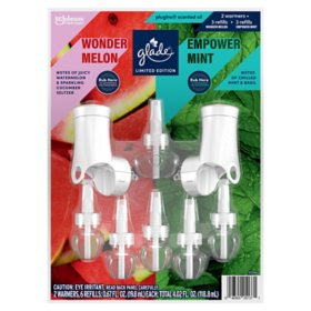 Glade PlugIns Scented Oil, Wonder Melon and Empower Mint (2 Warmers + 6 Refills)