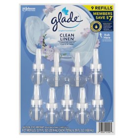 Glade PlugIns Scented Oil Refills, Clean Linen, 9 refills