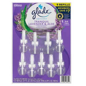 Glade PlugIns Scented Oil Refills, Tranquil Lavender & Aloe, 9 refills