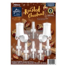 Glade PlugIns Scented Oil, Roasted Chestnut, 2 Warmers + 6 Refills