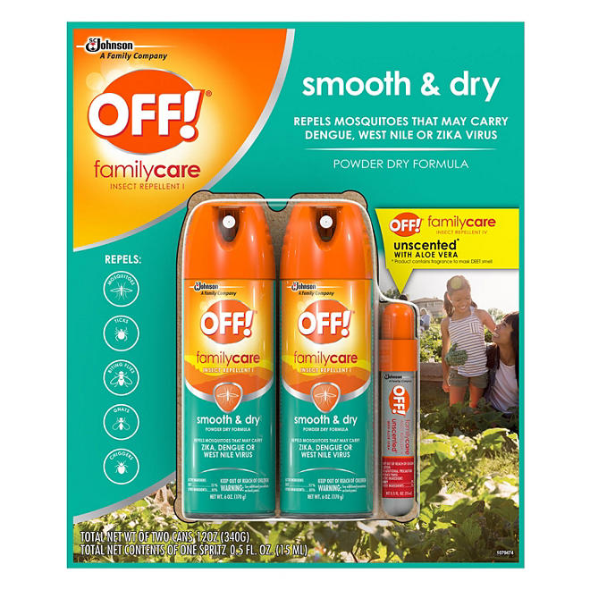 OFF! Smooth & Dry, 6 oz. 2 Pack + 0.5 oz. Mini