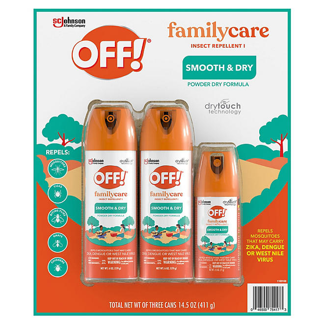 OFF! Family Care Insect Repellent, Smooth & Dry Travel Aerosol Sprays 6 oz. & 2.5 oz.