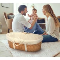 Badger Basket Wicker-Look Woven Baby Moses Basket with Bedding (Choose Your Color)