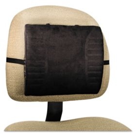 Advantus 13" Massage Lumbar Cushion With Heat, Black