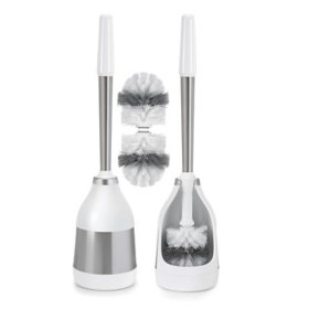Polder 2-Pack Belle Toilet Brush Caddy with 2 Bonus Replacement Brush Heads 