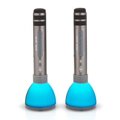 2X(MINI AUDIO SANS Bluetooth Home Singing Karaoké Microphone