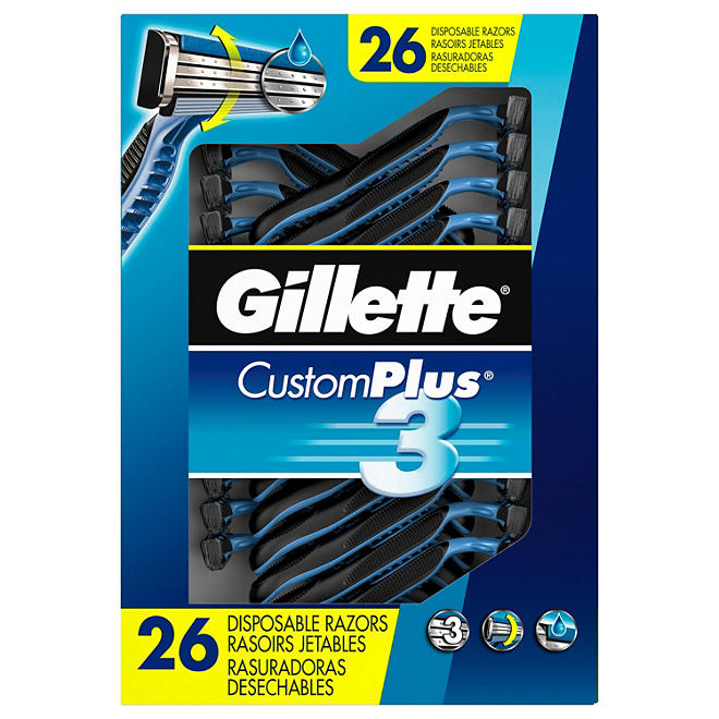 Gillette CustomPlus 3 Disposable Razors (26 ct.)