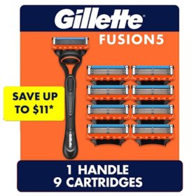 Gillette Fusion5 Men's Razor Handle + 9 Cartridges