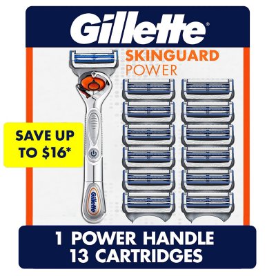 Gillette SkinGuard Power Men's Razor Handle + 13 Blade Refills - Sam's Club