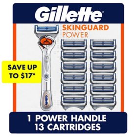 Gillette SkinGuard Power Men's Razor Handle + 13 Cartridges