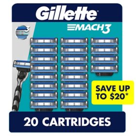 Gillette Mach3 Men's Razor Cartridges, 20 ct.