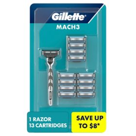 Gillette Mach3 Men's Razor Handle + 13 Blade Refills