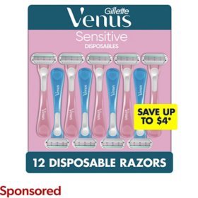 Venus Sensitive Disposable Razors for Women (12 ct.)