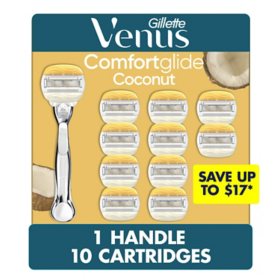 Venus Comfortglide Women's Razor Handle + 10 Cartridges, Coconut