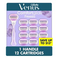Venus Comfort Glide Women's Razor Handle and 12 Cartridges, Freesia Scent