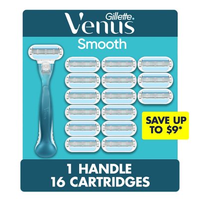 Venus Smooth Women's Razor Handle + 16 Cartridges, Original