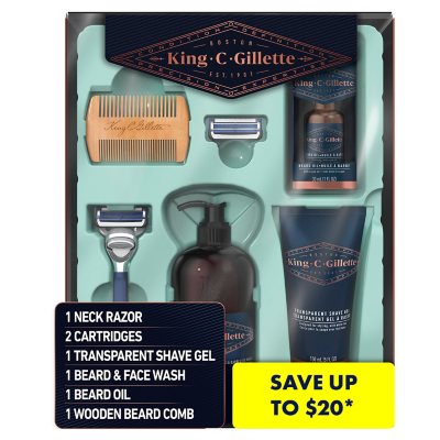King C. Gillette Shave Care for Men Beard Care Kit - Sam's Club
