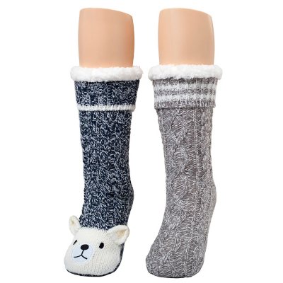 Cuddl Duds Women's Sherpa-Lined Critter Sock, 2-Pair Pack - Sam's Club