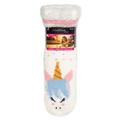 Teddy Bear Sherpa Socks - Snow White