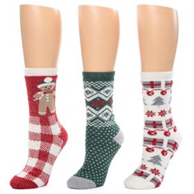 Cuddl Duds Ladies Holiday Sock 3 Pack