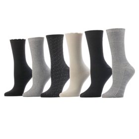 Cuddl Duds Women’s 6-Pack Super Soft Crew Sock