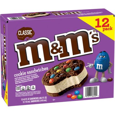 M M S Vanilla Ice Cream Chocolate Cookie Sandwiches 12 Ct Sam S Club