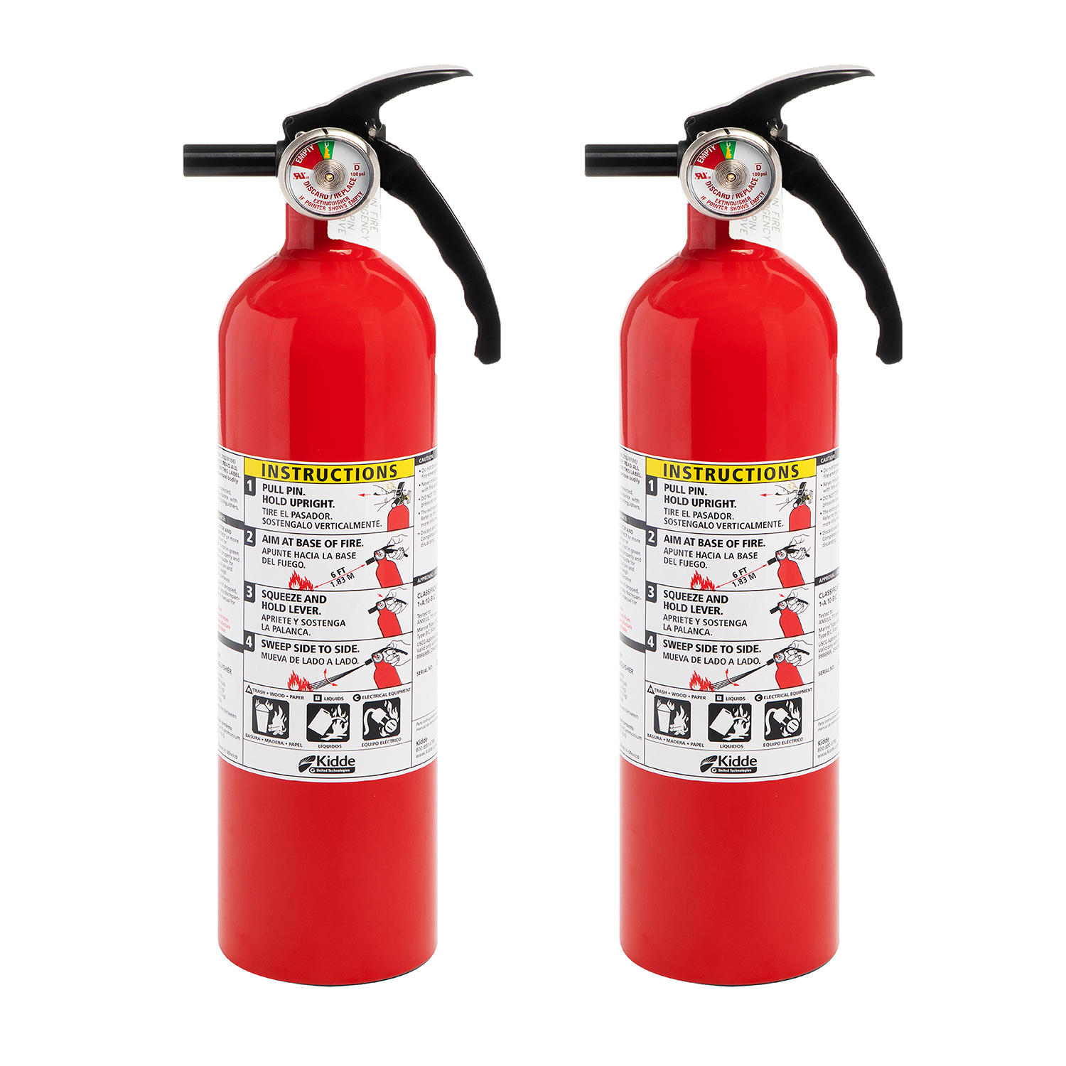 Kidde Twin Pack Fire Extinguisher (Rated 1A10BC)