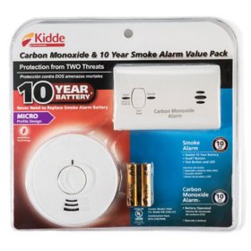 Kidde Battery Operated Carbon Monoxide & 10-Year Smoke Detector Value Pack
