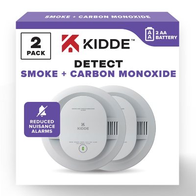 Kidde Smoke & Carbon Monoxide Detector, AA Battery Powered, LED Warning Lights, 2 pack